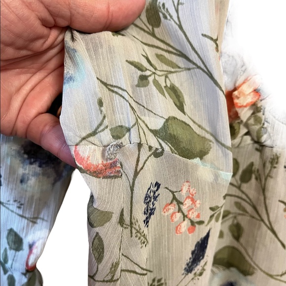 Jessica Simpson Semi-Sheer Polyester Green Maternity Floral Top NWT Sz Medium* - Picture 8 of 8